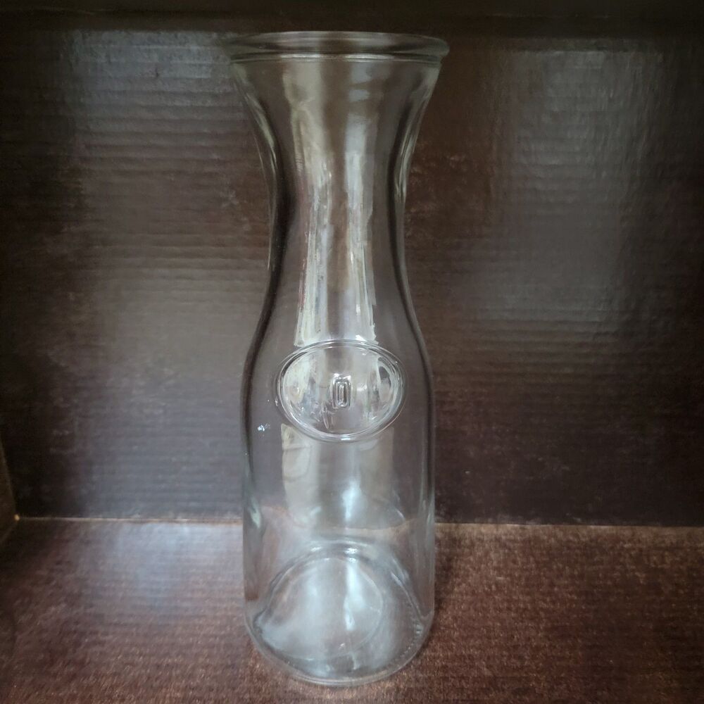 Clear Glass Carafe Juice Water Pitcher Serving Jug In/Outdoor 1 Liter